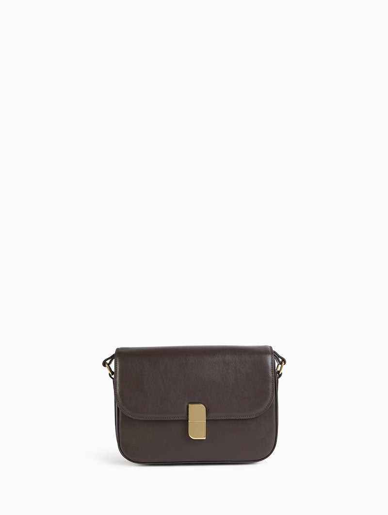 Alice medium leather shoulder bag with gold clasp – nat nin