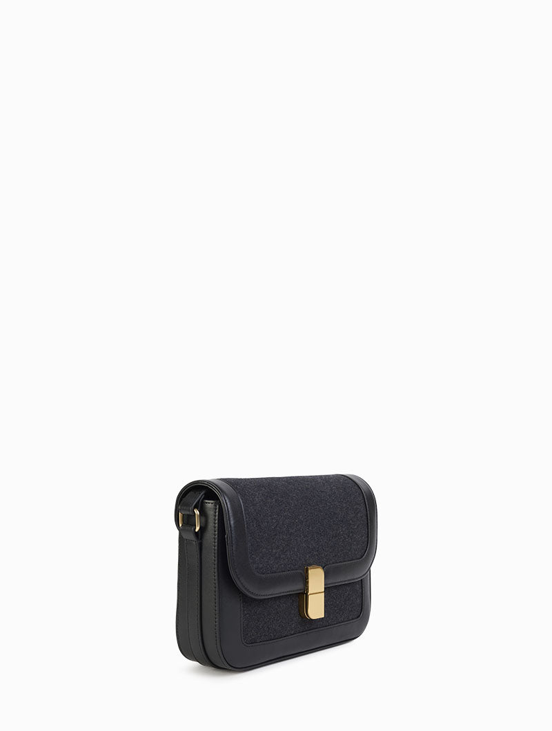 Alice medium - leather shoulder bag with gold clasp – nat & nin