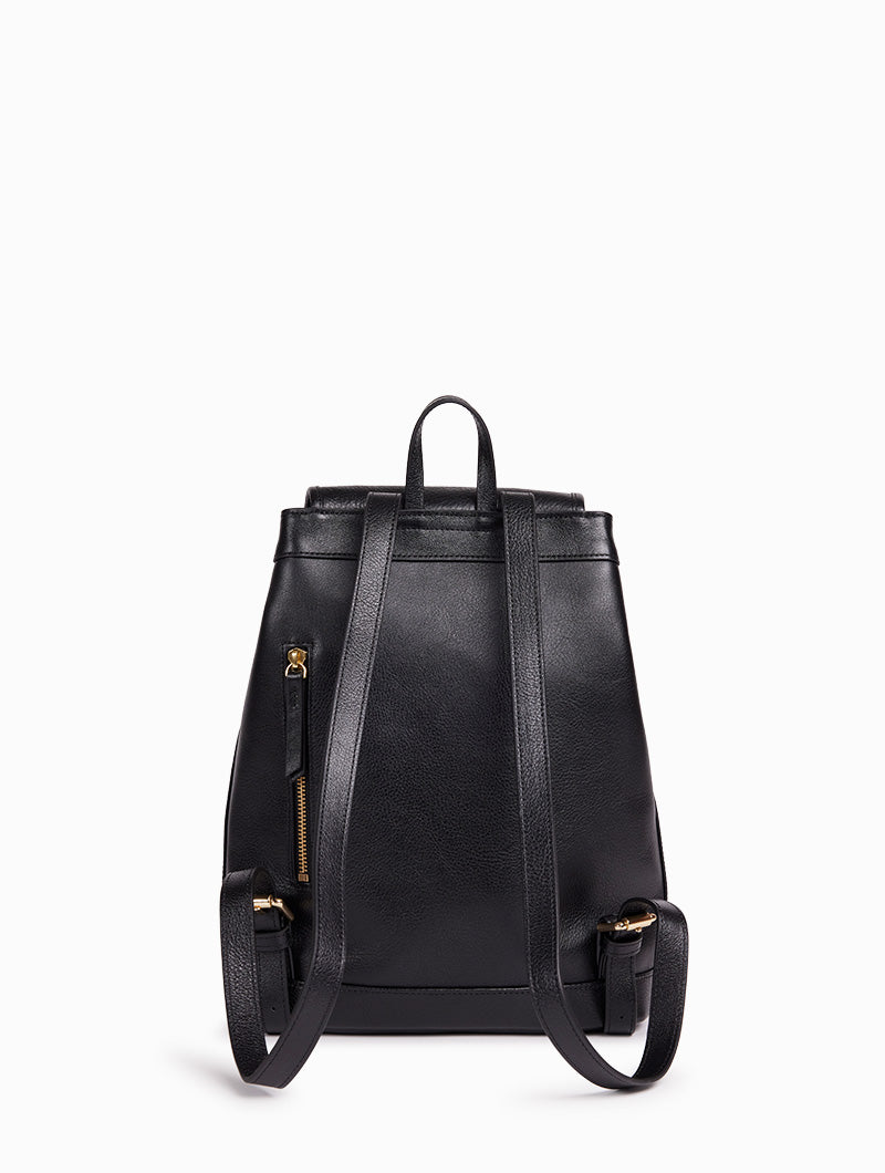 black leather backpack womens ted baker Jude - Women's A4-sized leather backpack, vegetable-tanned