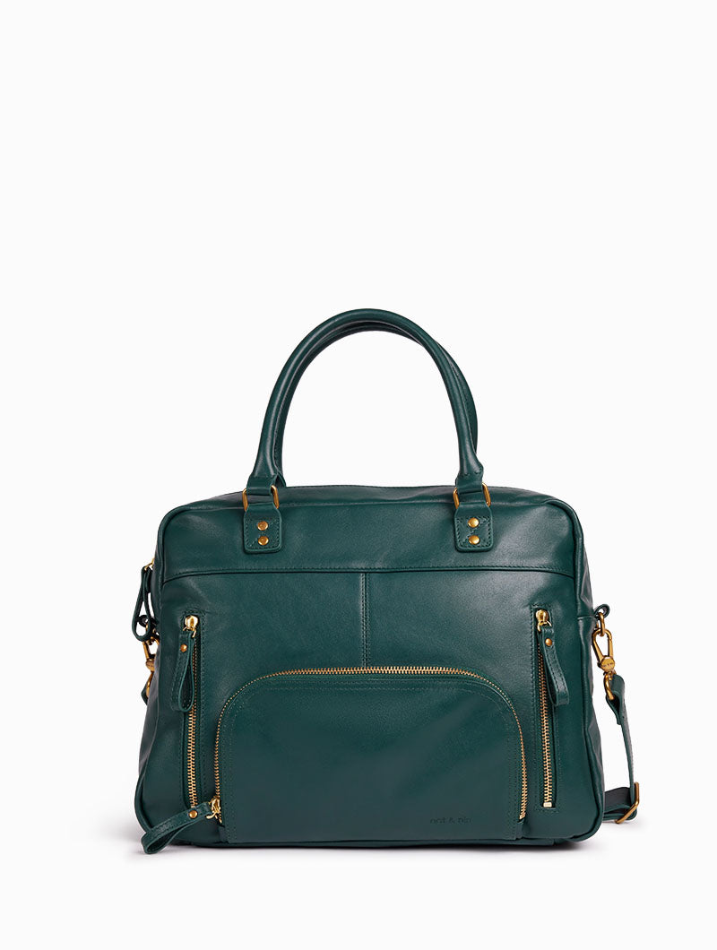 MACY - Women's leather bag shoulder strap A4 format - nat & nin