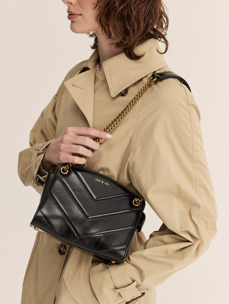 Mini Simone Mini sac matelassé avec chaîne élégante nat nin