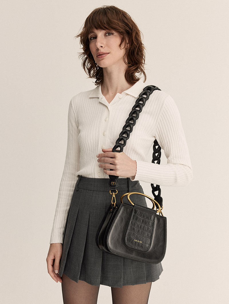 Nancy Sac A Main Noir Nat Et Nin Sac Bandoulière Sac à Main Femme