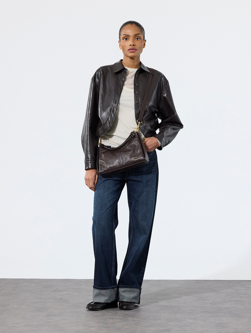 Rejina - Elegant leather baguette bag – nat & nin
