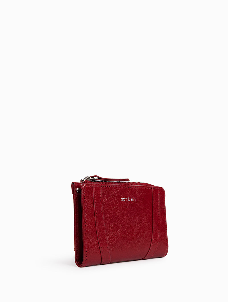 Portefeuille Nat & Nin En Cuir Rouge - Occasion En Bon état