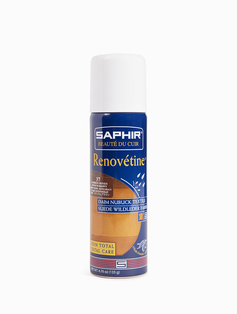 SAPHIR Rénovétine Aérosol Cuir - Marron Moyen 37 - 200 Ml, Rénovateur & Teinture Spray Pour Chaussures Et Sacs