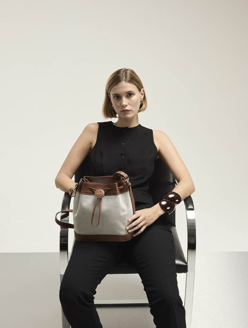 Sac Seau Sac à Dos Femme Nat Et Nin Norah Sac Seau En Toile Et Cuir