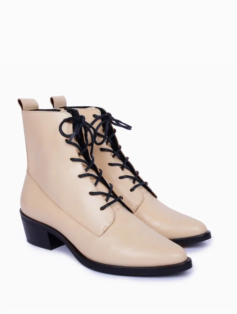 Women's lace up shop boots no heel