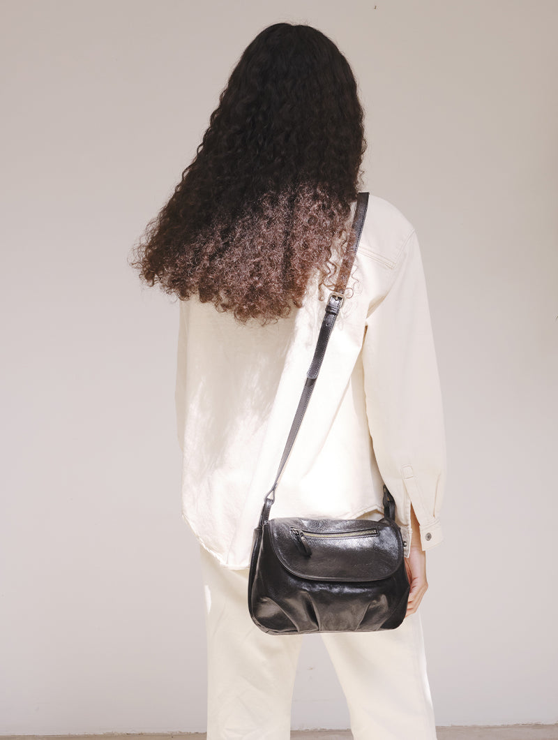 JEN Besace femme en cuir 2 compartiments Nat Nin